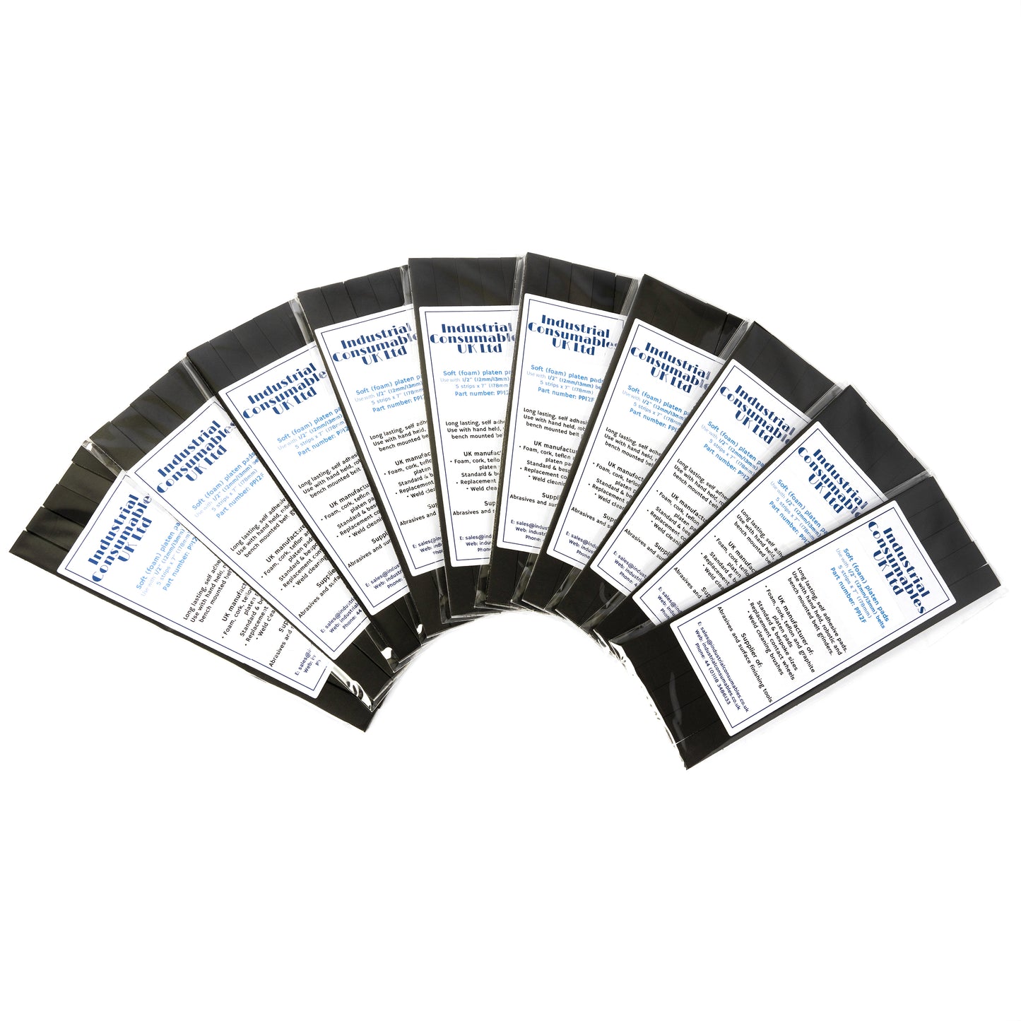 Soft foam platen pad packs, stacked